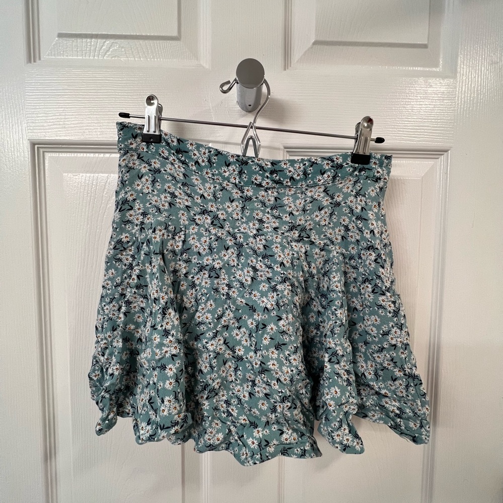 Blue Flowy Skort